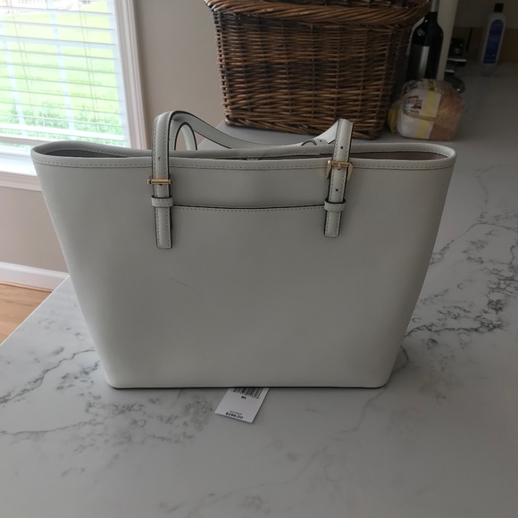 Michael Kors Matching Tote and Wallet 2 Piece Jet Set Optic White - Picture 8 of 12